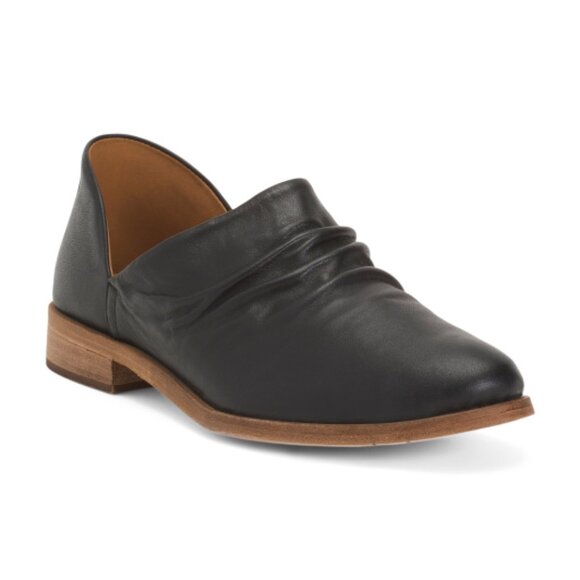 NEW BEEK Made In Mexico Leather Puffin Slip On Flats in black for women 825 10j5 - Picture 3 of 9